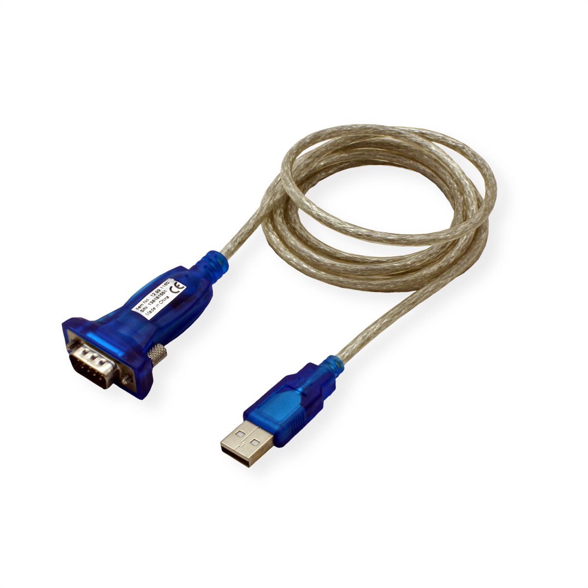 VALUE Converter Cable USB to Serial, turquoise, 1.8 m