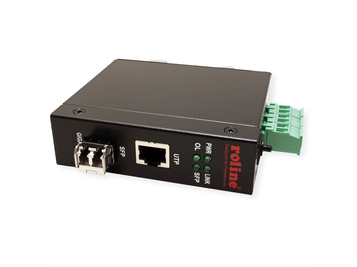 ROLINE Industrial Converter RJ-45, Fiber Optic 1000SX/LC