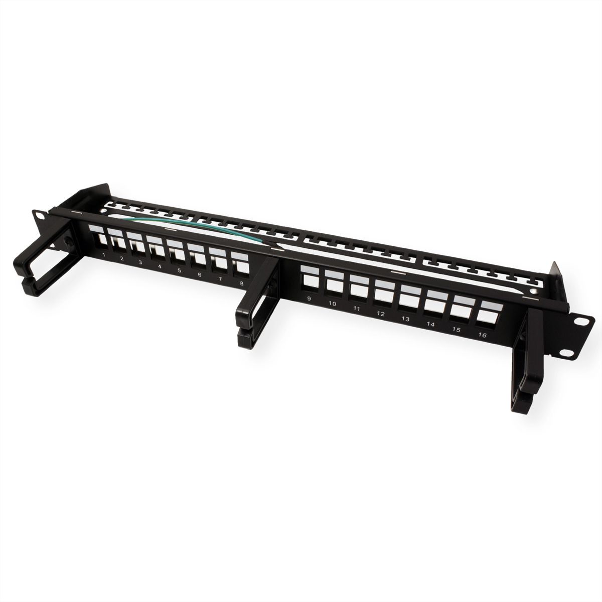 ROLINE Keystone 19'' Module Frame, 16 Ports, shielded, black