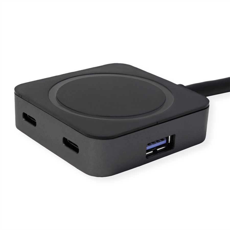 VALUE USB 3.2 Gen1 Hub, 4 Ports (2x A + 2x C), with Extension Cable, 5 m