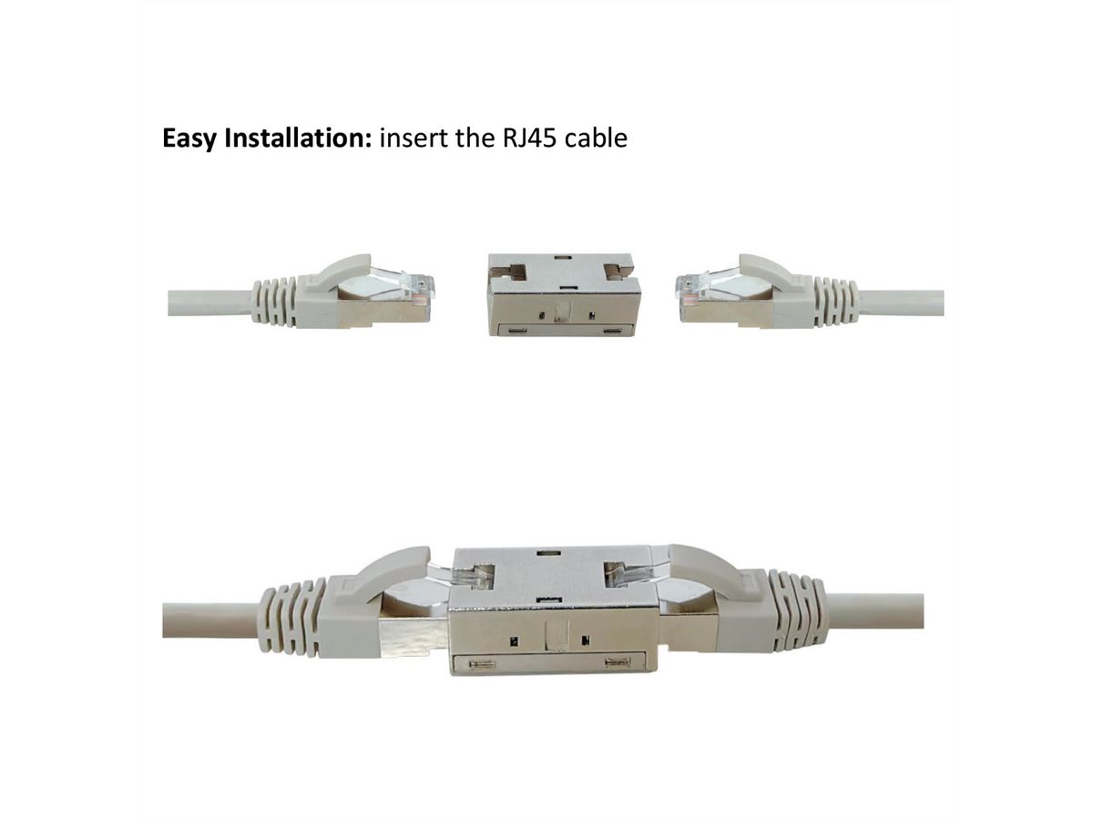 ROLINE RJ-45 Modular Coupler, Cat. 6A (Class EA), shielded, metal housing