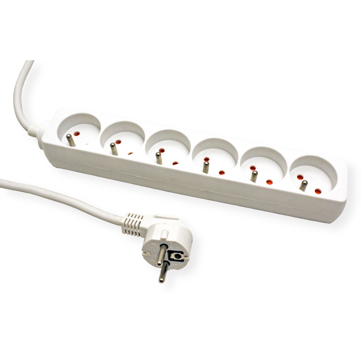 VALUE Power Strip, 6-way UTE, white, 3 m