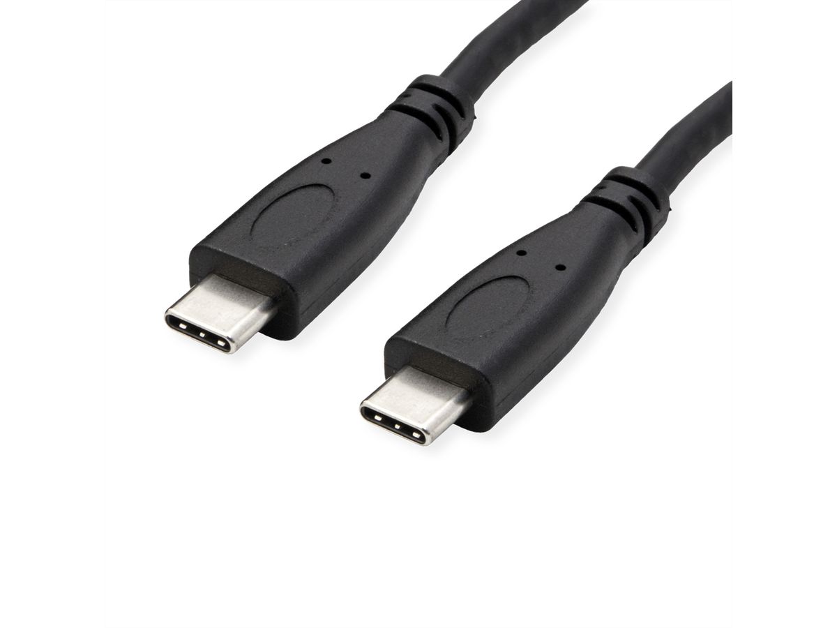 ROLINE USB 3.2 Gen 2 Cable, PD (Power Delivery) 20V5A, with Emark, C-C, M/M, black, 1 m