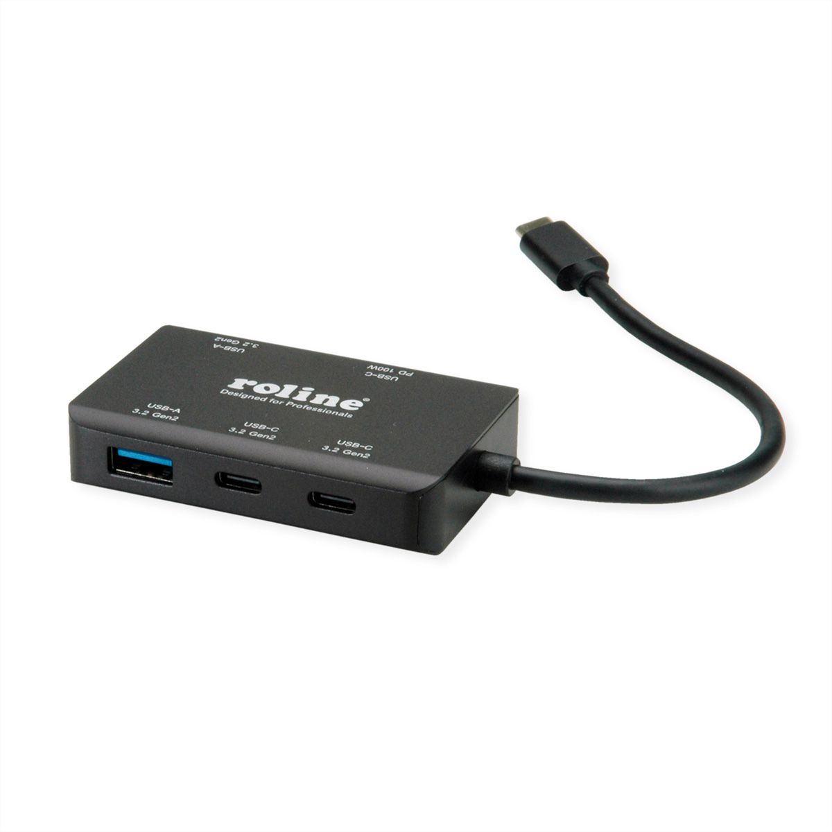 ROLINE USB 3.2 Gen 2 Hub, 4 Ports (2x A + 2x C), PD (100W)