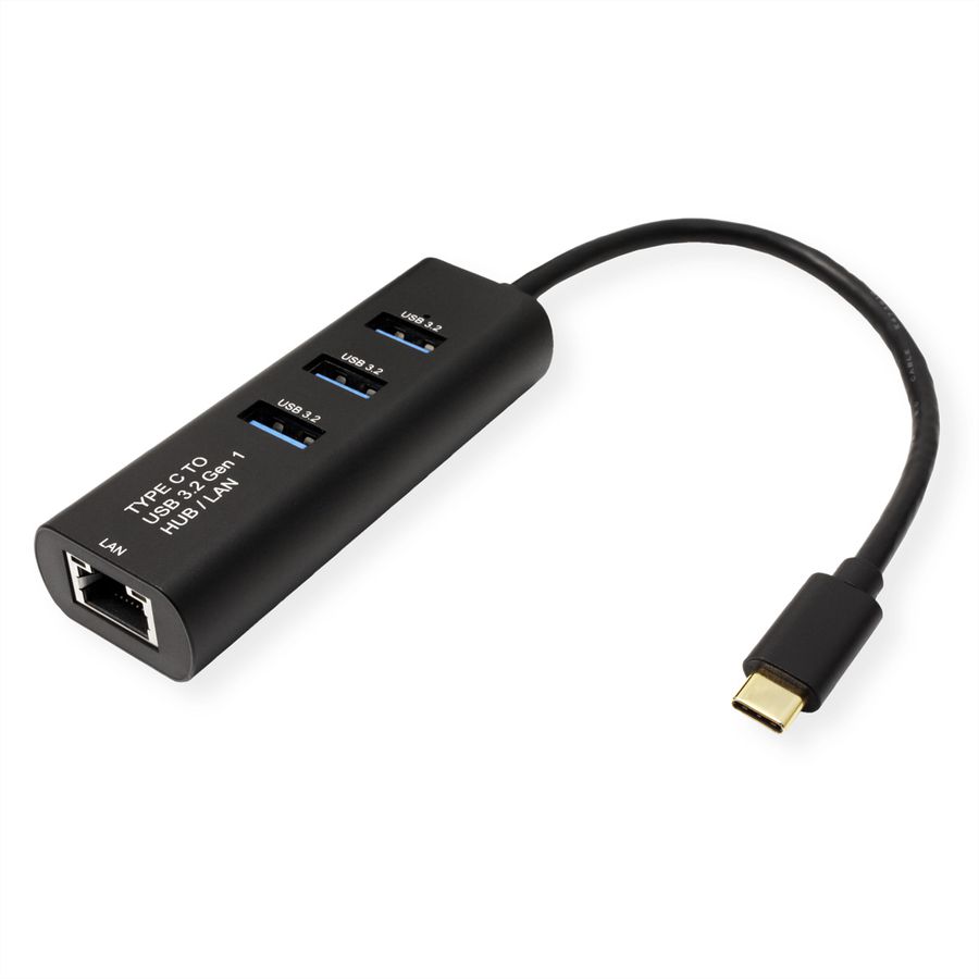 STANDARD USB-C to Gigabit Ethernet Converter + Hub 3x