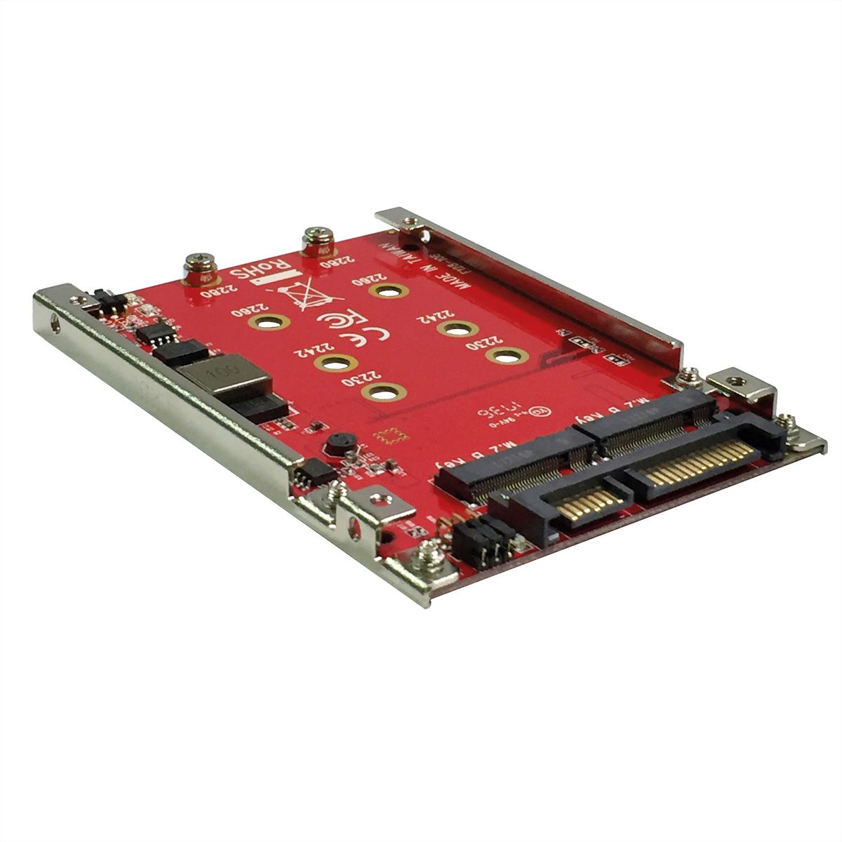 ROLINE M.2 to SATA III SSD H/W adapter, 2x M.2 NGFF SSD, bootable and RAID-capable