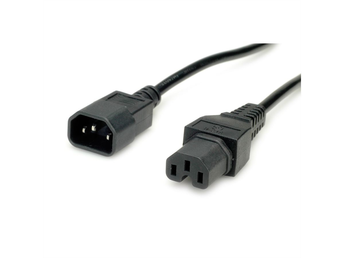 VALUE Power Cable IEC320/C14 Male - C15 Female, H05RN-F, black, 0.5 m