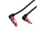 ROLINE 360° Rotation USB 2.0 Cable, C - A, M/M, 60W, Red Black, 2 m