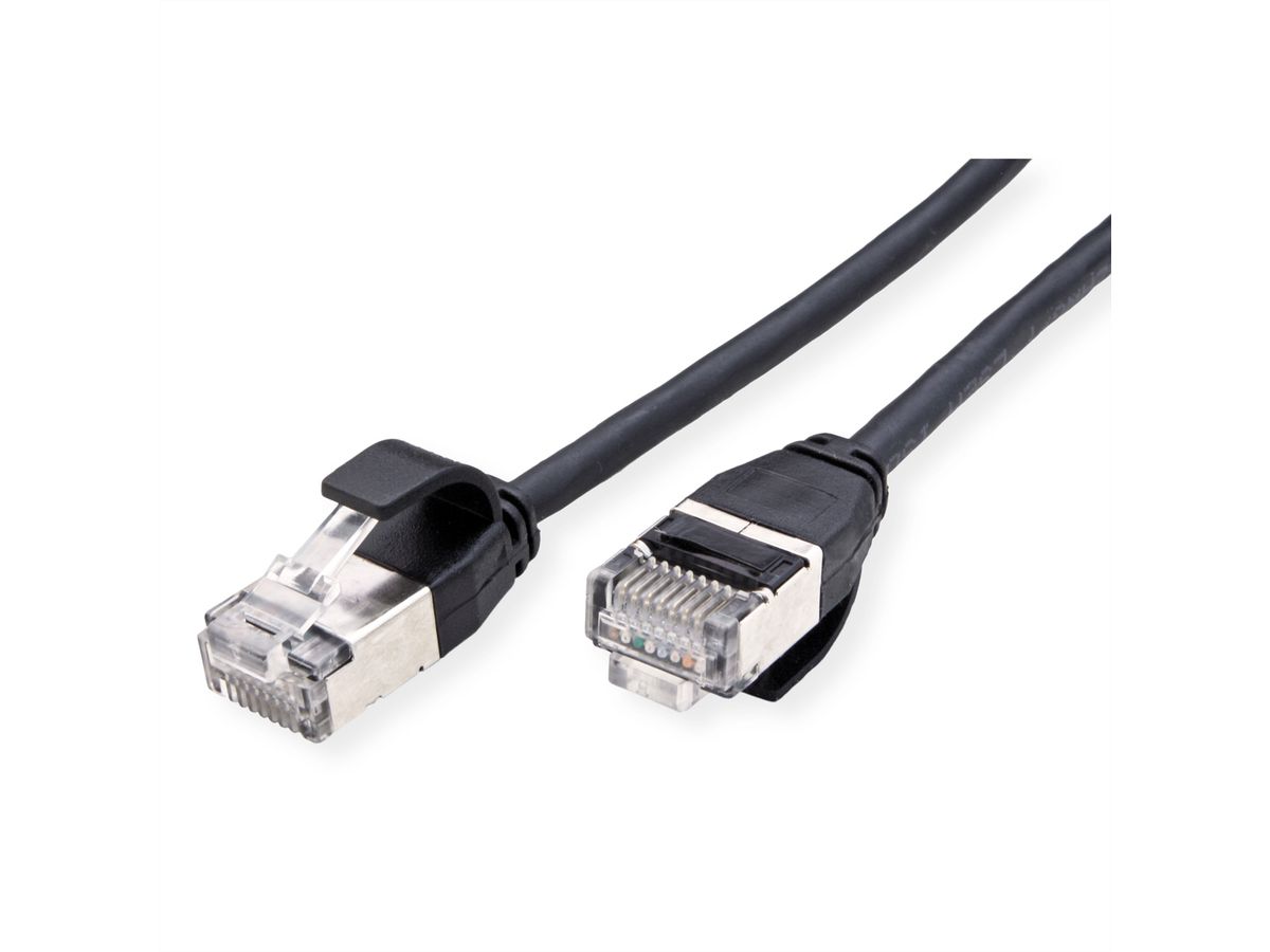 ROLINE U/FTP DataCenter Patch Cord Cat.6A (Class EA), LSOH, slim, black, 0.15 m