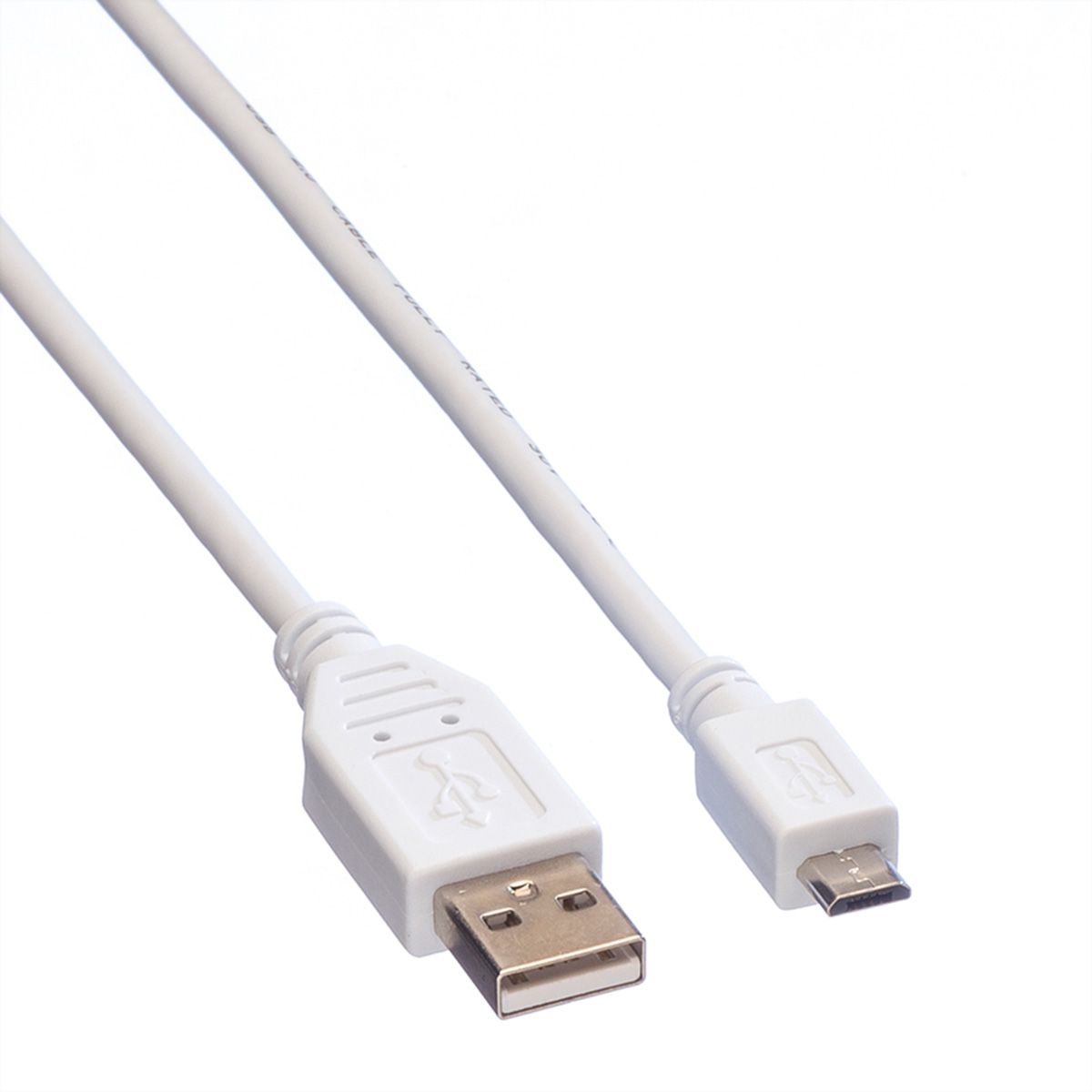 VALUE USB 2.0 Cable, A - Micro B, M/M, white, 3 m
