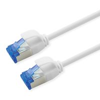 ROLINE S/FTP Patch Cord Cat.6A / Class EA, LSOH, Slim, PoE, white, 0.3 m