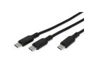VALUE USB 2.0 Y-Splitter Charging Cable, 1x C to 2x C, max. 100W, black, 1.8 m