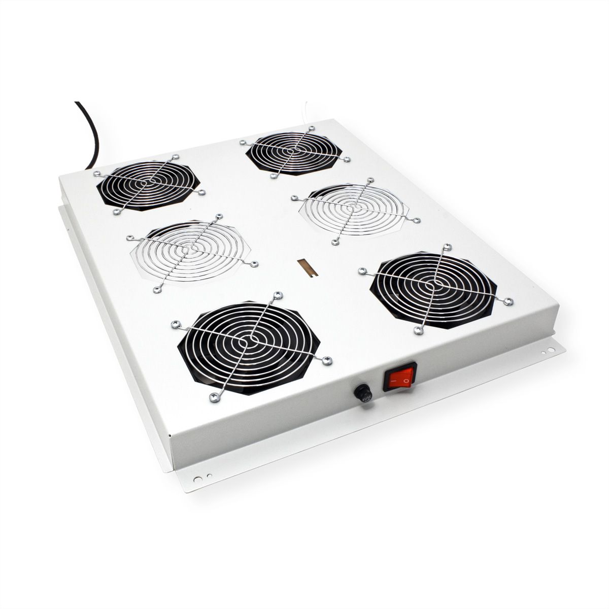 ROLINE 19-inch roof-mounted fan unit 4 fans, Thermostat grey