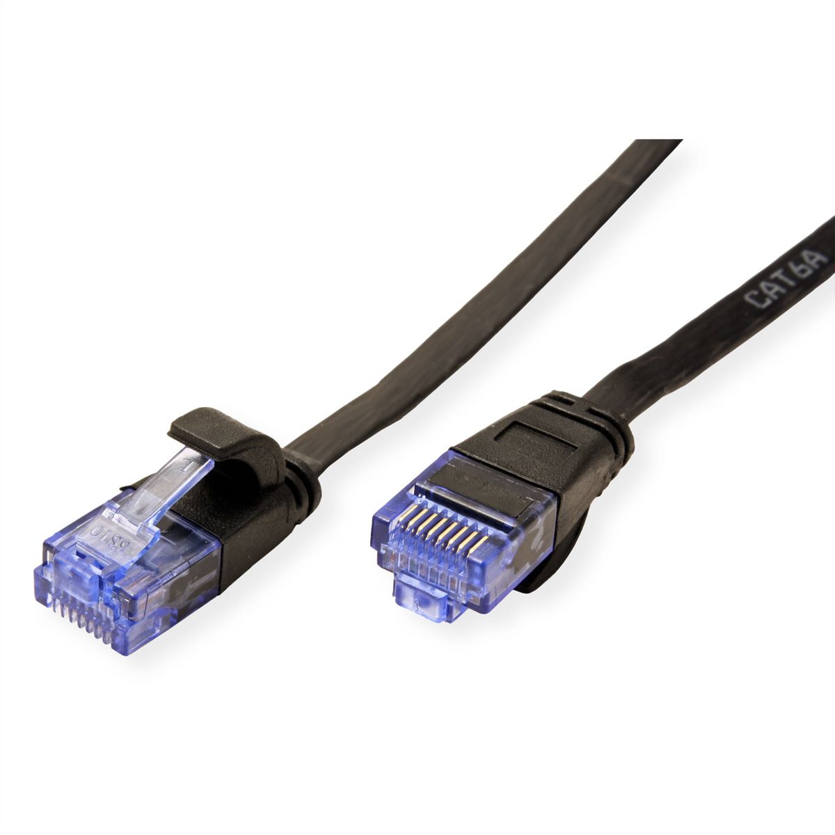 VALUE UTP Patch Cord, Cat.6A (Class EA), extra-flat, black, 2 m