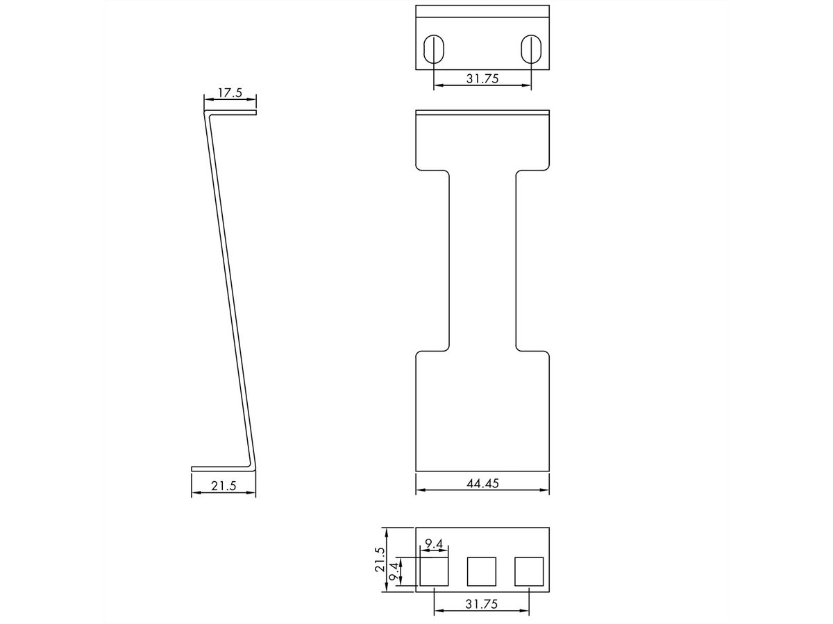 VALUE 19" Rack Depth Extender, 2 pcs, 1U, metal, 151.5mm