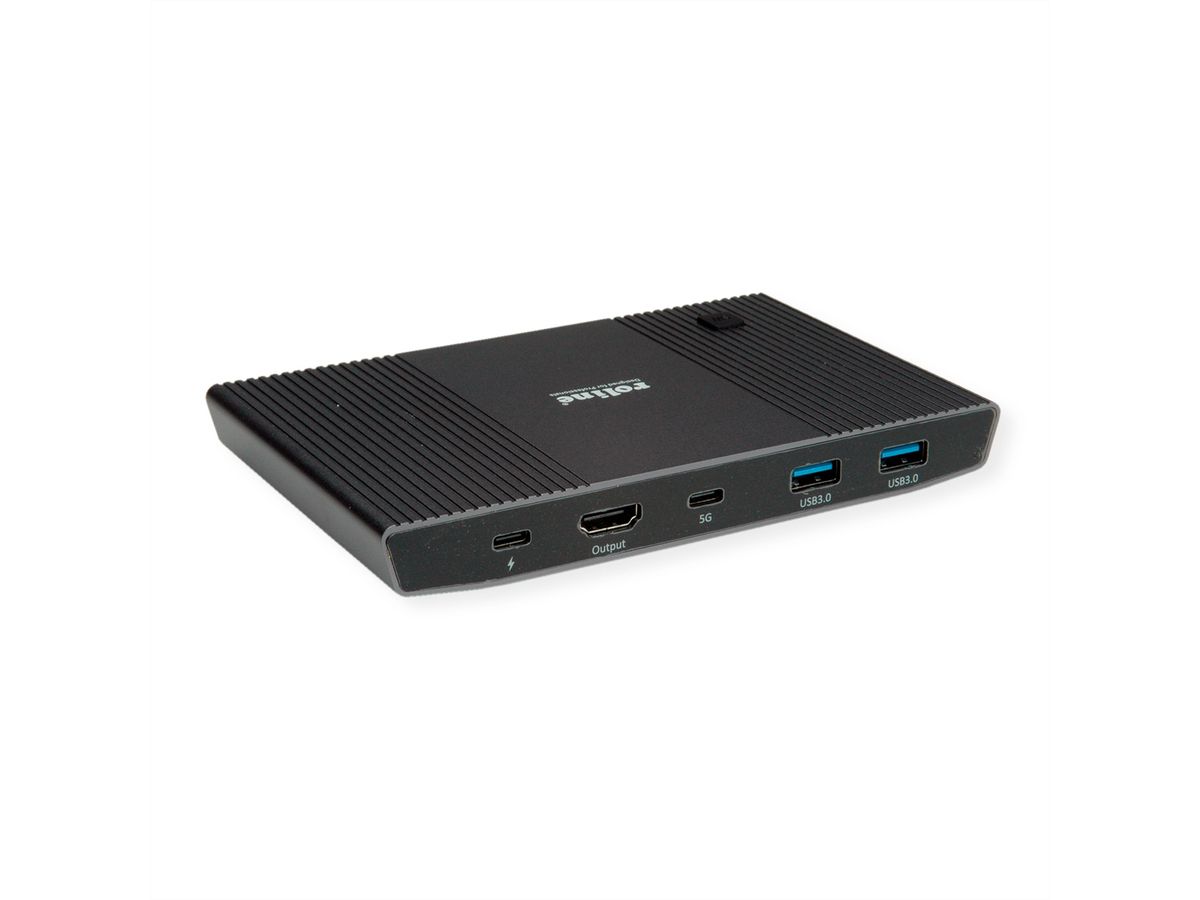 ROLINE KVM Switch, with USB Hub, HDMI 4K@60Hz, 2x USB A + 1x USB C
