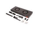 ROLINE 19" Fan unit with 2 fans, ON/OFF black