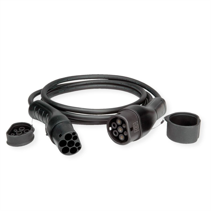 ROLINE EV Charging Cable Assembly Type2, 3-Phase, 480VAC (3P+N+E), 16 A, 11 kW, 7.5 m