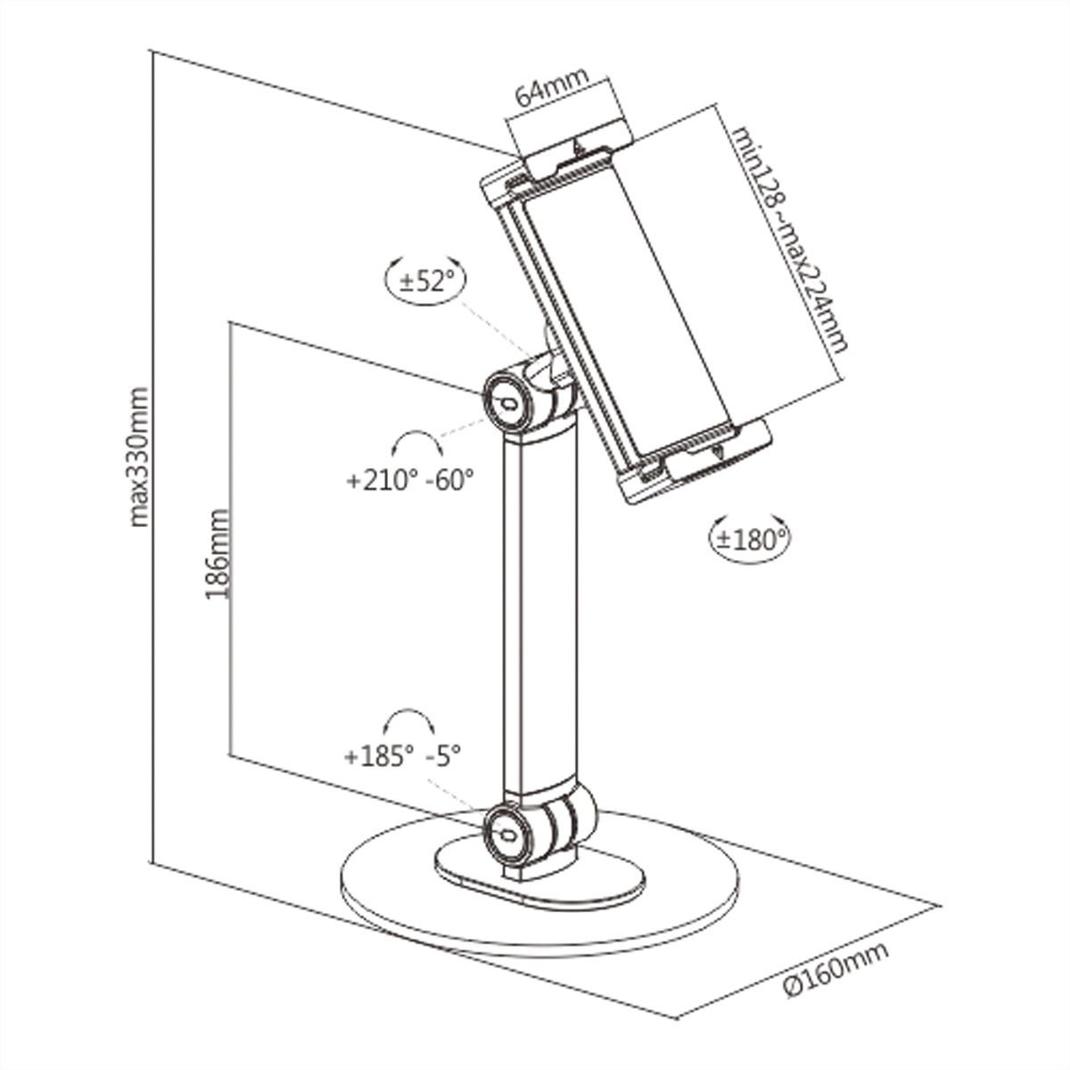 VALUE Tabletop Stand/Freestanding base for Tablet