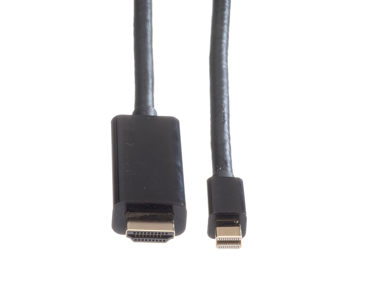 ROLINE Mini DisplayPort Cable, Mini DP-UHDTV, M/M, black, 1 m