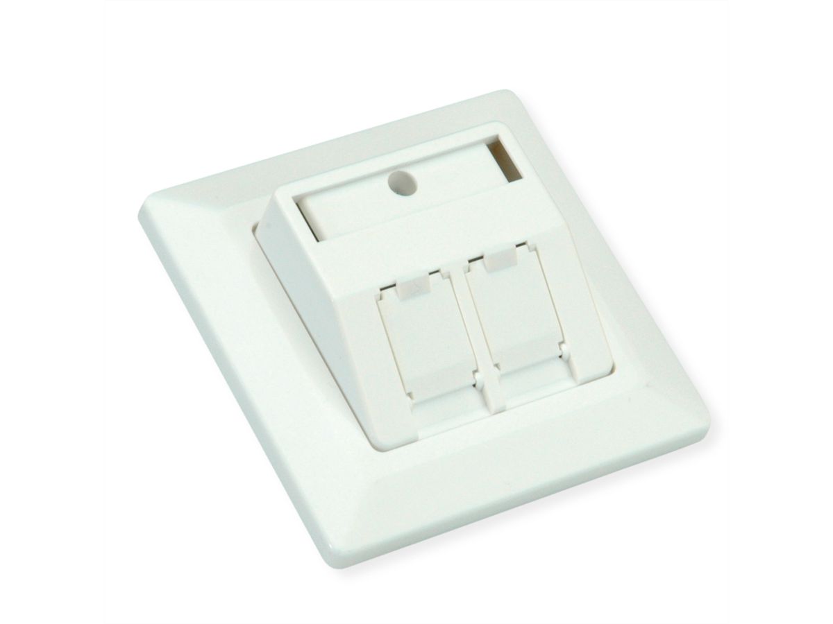 ROLINE Desktop Type 2-Port Face Plate, with dust caps