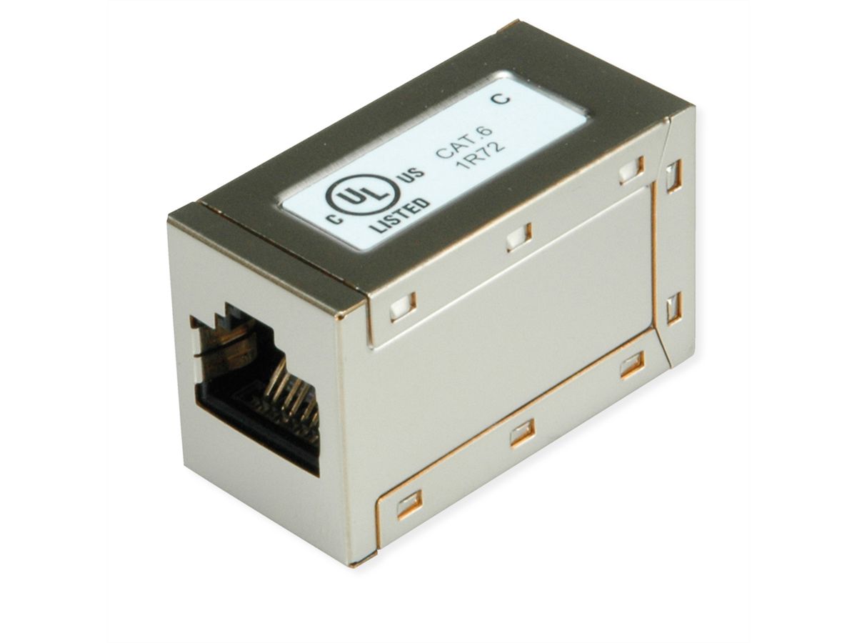 ROLINE RJ-45 Modular Coupler, Cat.6 (Class E), STP, silver, 25pcs.