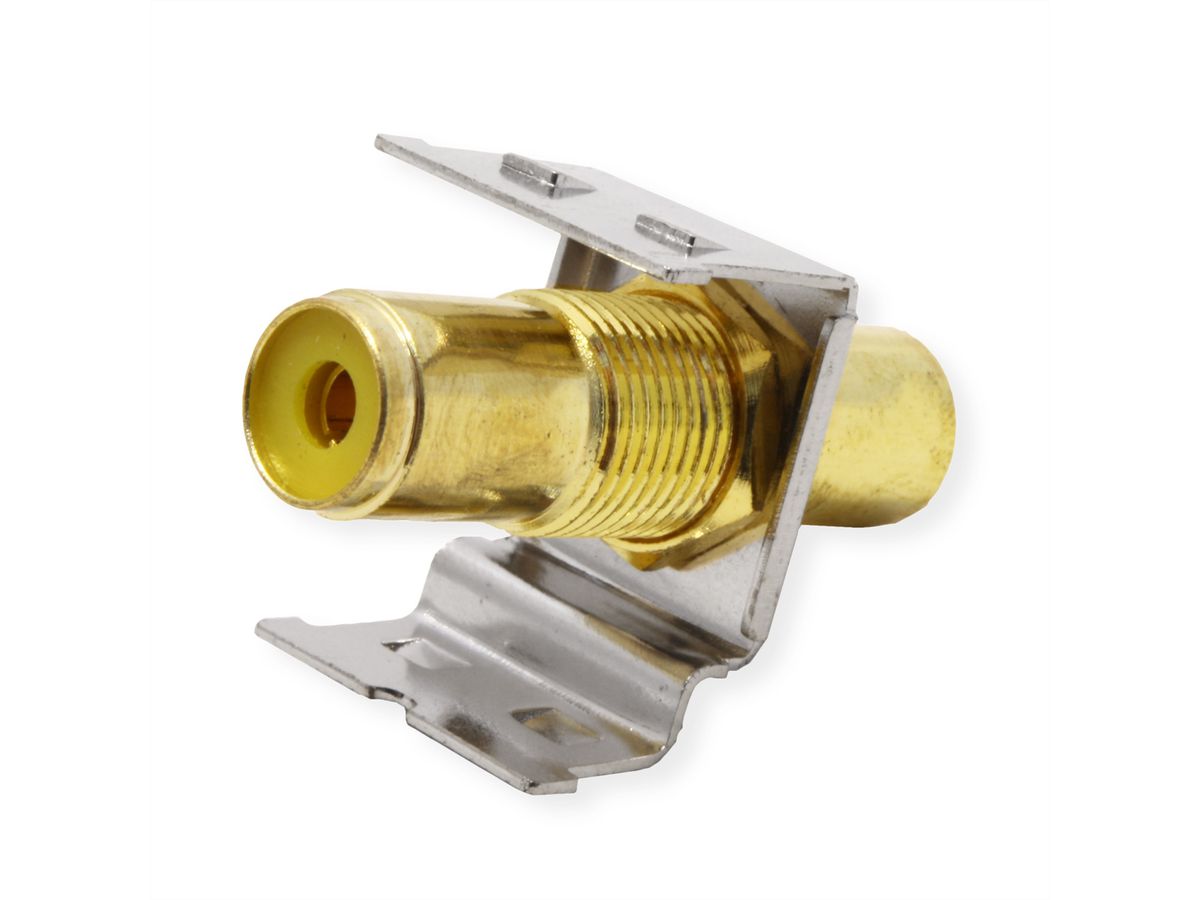 ROLINE RCA Keystone Coupler, Metal, Shielded, yellow