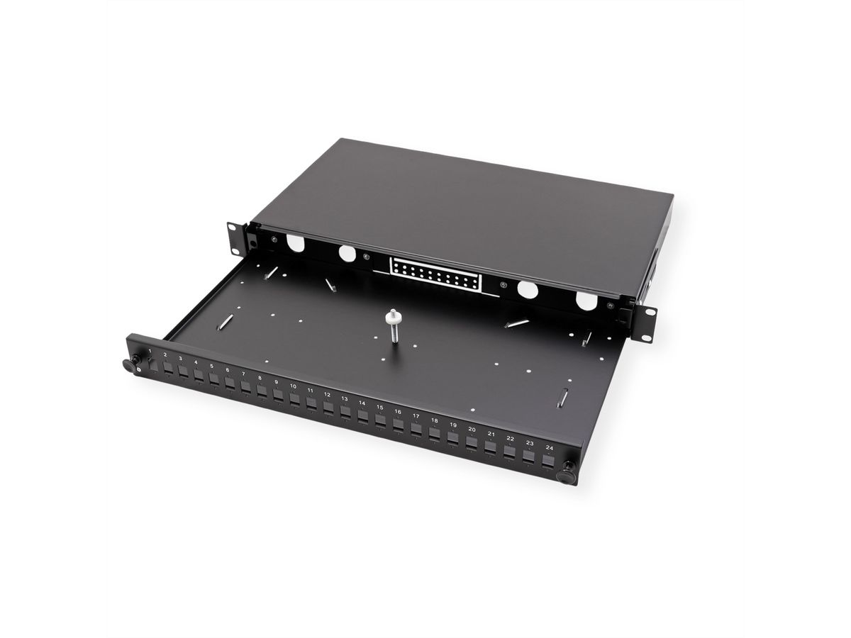 VALUE 19" splice box empty 1U, extendable, 24x SC-DX