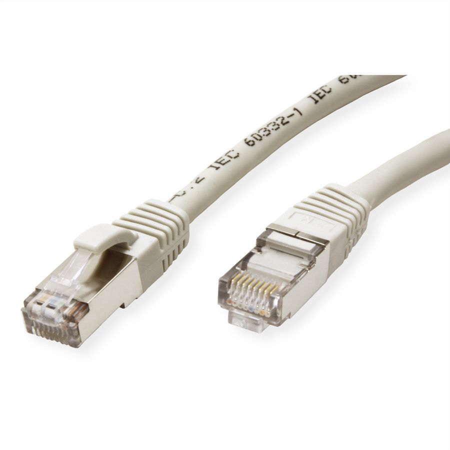 VALUE S/FTP Patch Cord Cat.6 (Class E), halogen-free, grey, 0.5 m