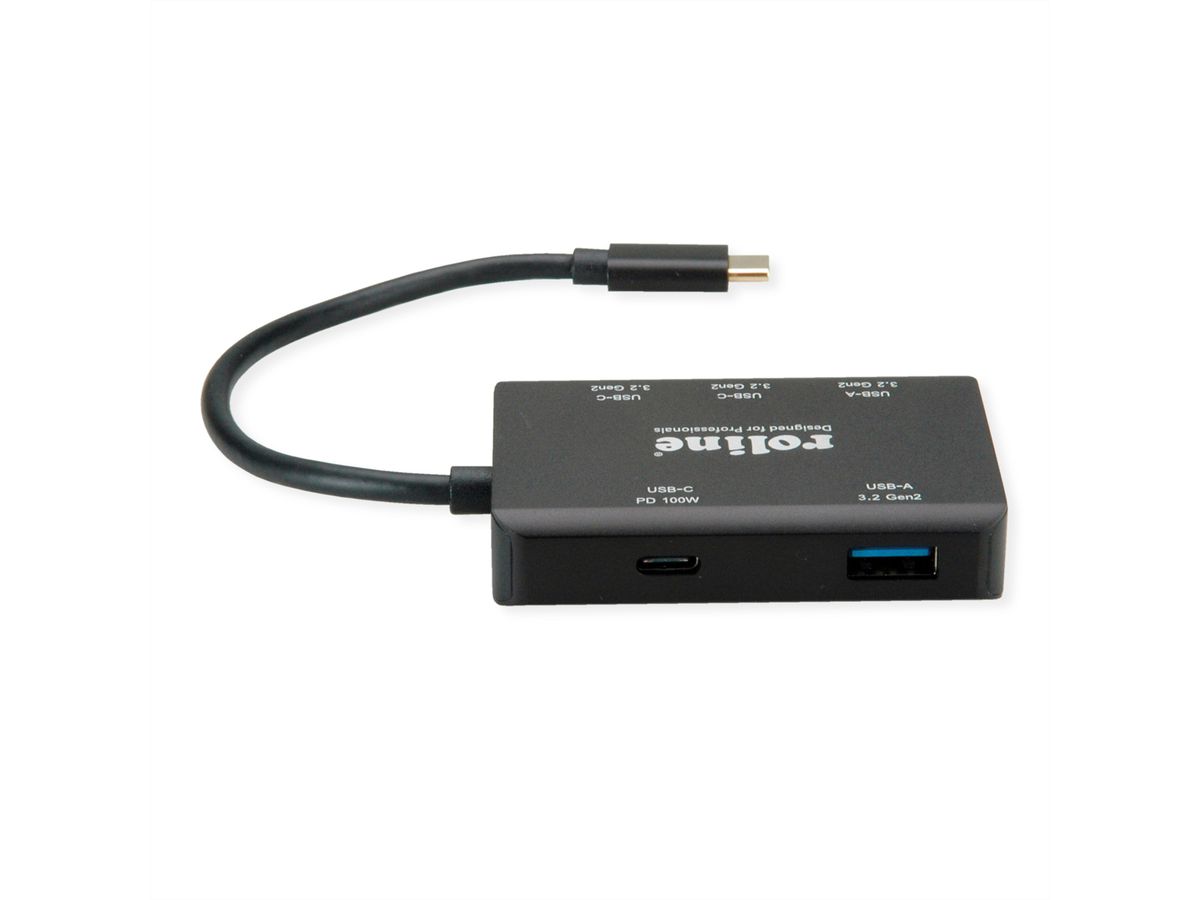 ROLINE USB 3.2 Gen 2 Hub, 4 Ports (2x A + 2x C), PD (100W)