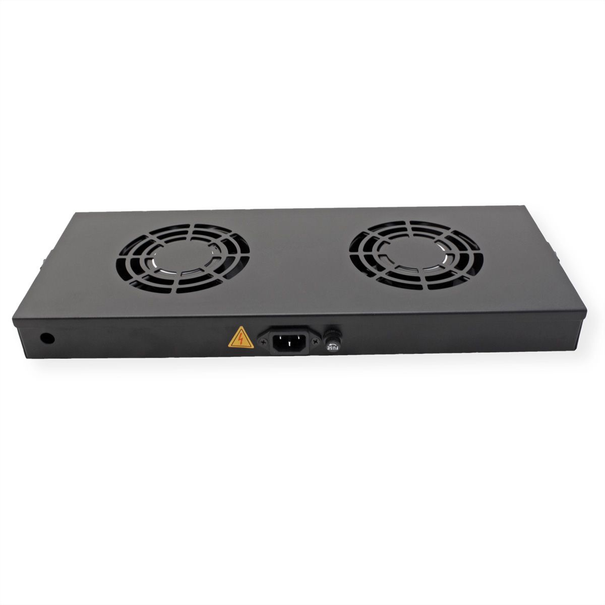 ROLINE 19" Fan unit with 2 fans, ON/OFF black