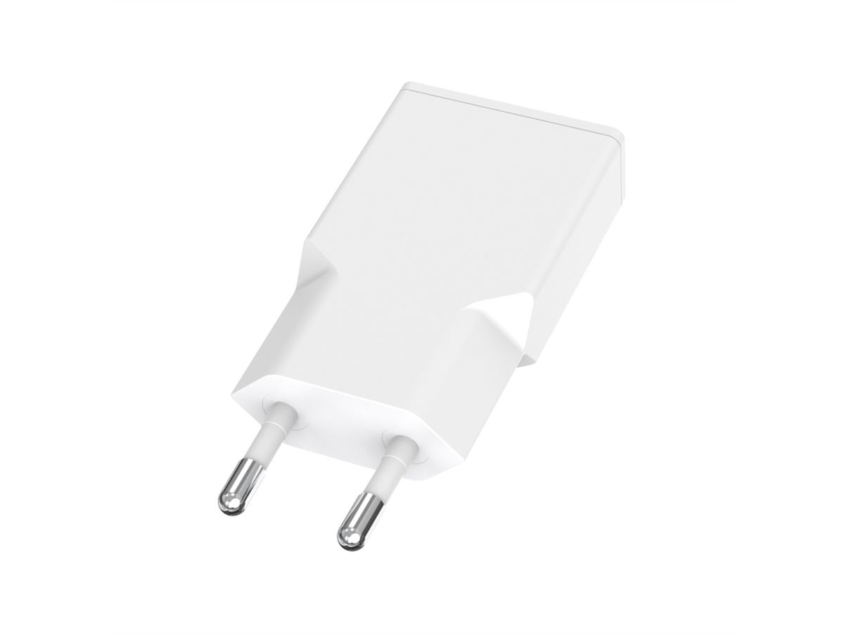 VALUE USB Wall Charger, EU Plug, 2x Ports (A+C), 20W, white