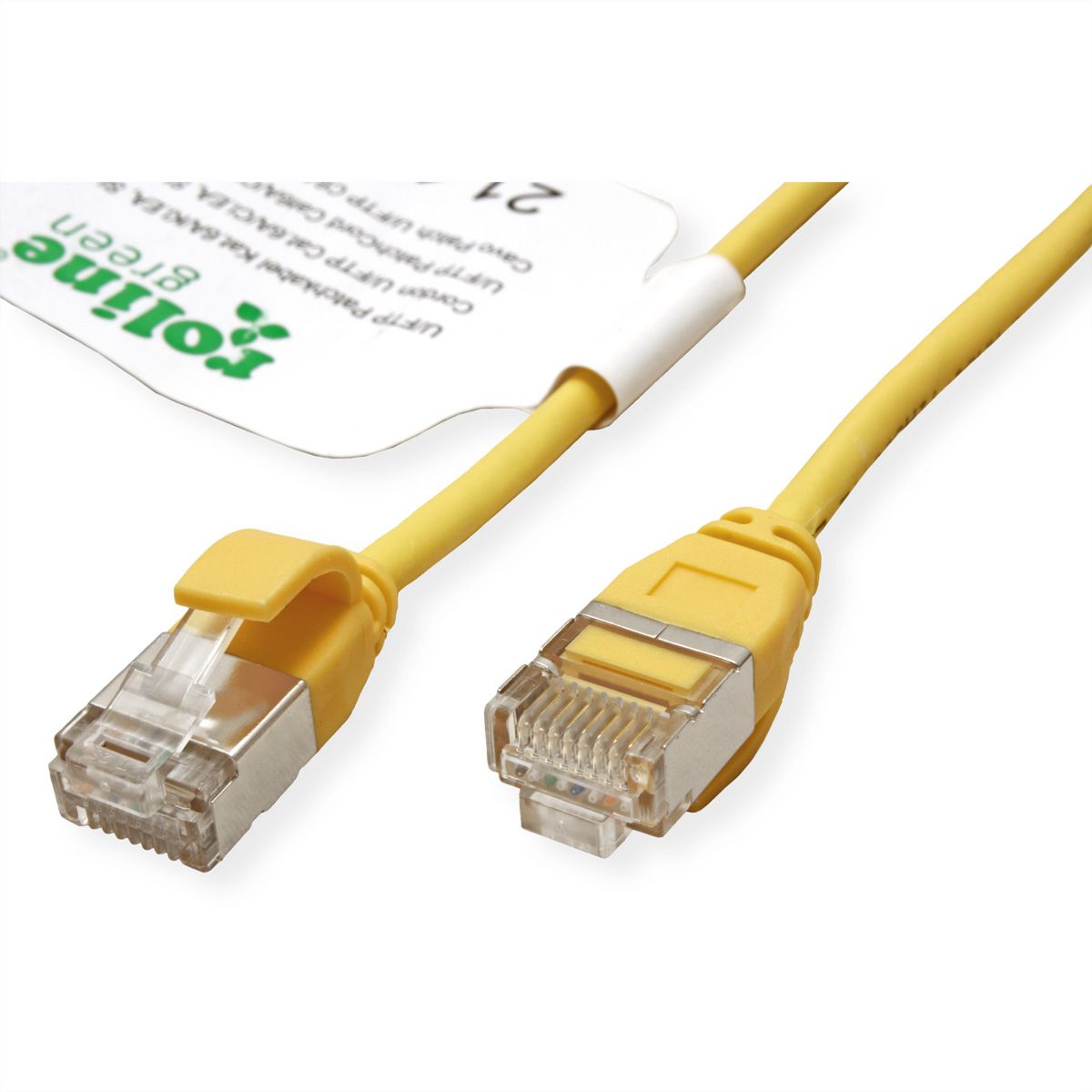 ROLINE GREEN U/FTP DataCenter Patch Cord Cat.6A (Class EA), LSOH, slim, yellow, 3 m