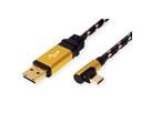 ROLINE GOLD  USB 2.0 Cable, reversible A - C 90° angled, M/M, 3 m