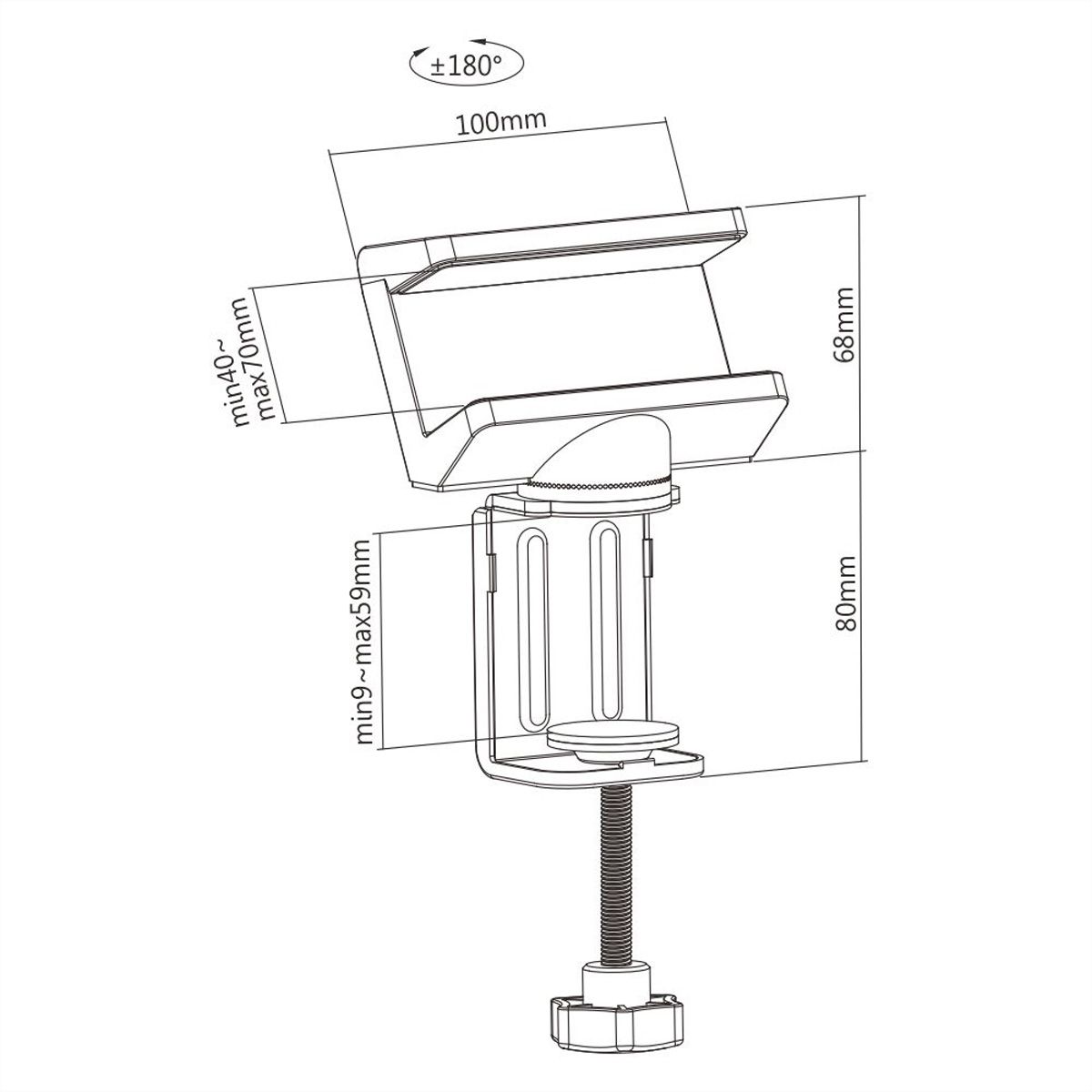 VALUE Clamp-On Power Strip Holder, 360°, white