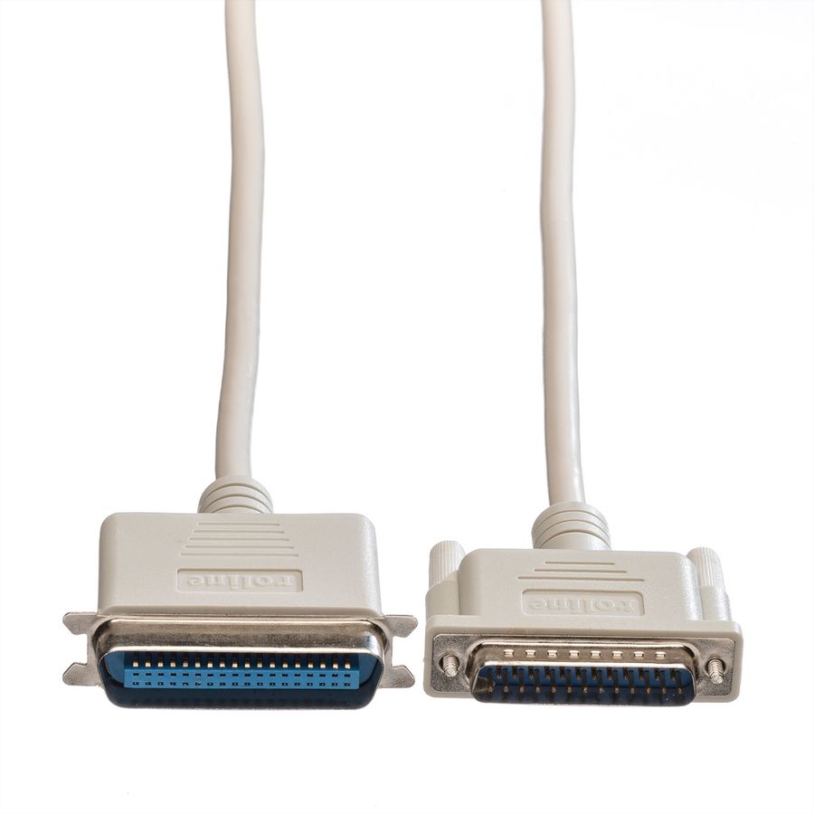 ROLINE Parallel Printer Cable, DB25 M - C36 M, grey, 4.5 m