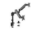 VALUE Dual Monitor Arm, Pole Mount, 4 Joints, Desk Clamp