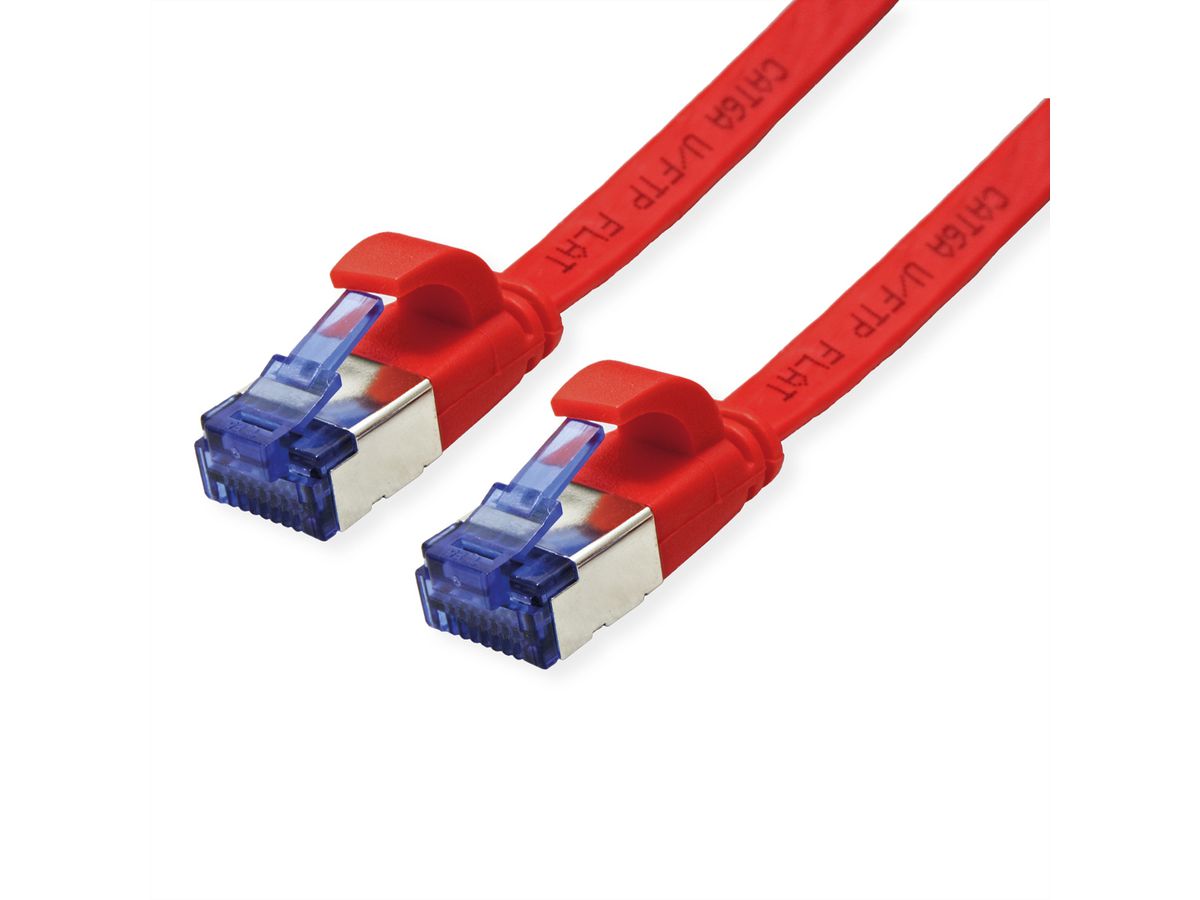 VALUE FTP Patch Cord, Cat.6A (Class EA), extra-flat, red, 0.5 m