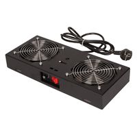 ROLINE Fan unit with 2 fans, for 19" Wall Cabinet black