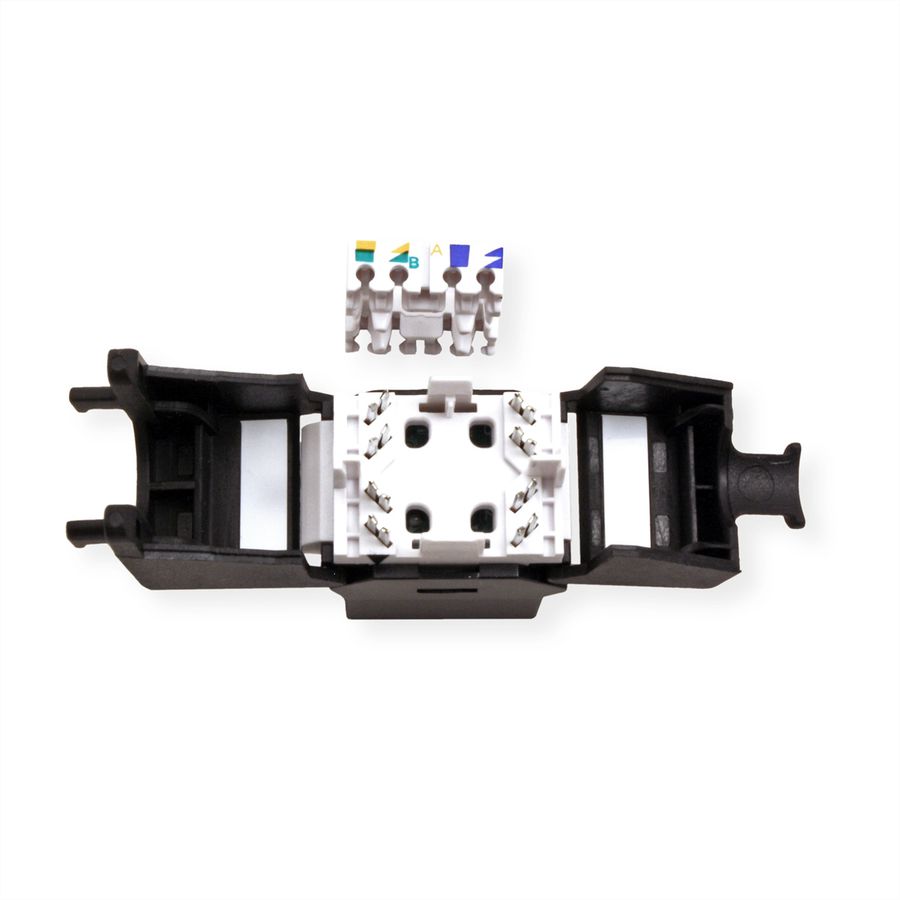 ROLINE Keystone Jack, Cat.6A (Class EA), RJ-45, UTP, tool-free, SLIM, black