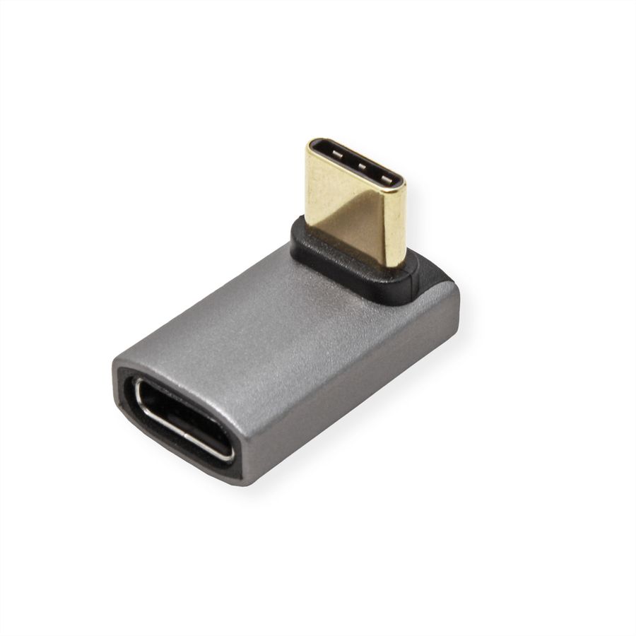 ROLINE Adapter, USB4 Gen 3x2, Aluminum, 90° wide, Type C, M/F, silver