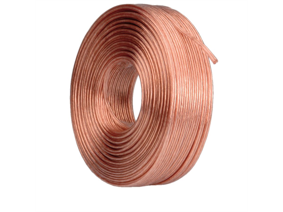 Loudspeaker Cable, transparent, 1.5mm², 100 m roll