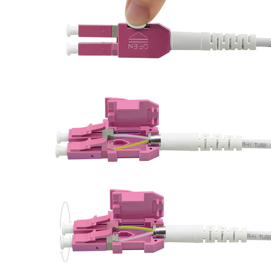 ROLINE Fibre Optic Jumper Cable, Duplex, 50/125µm, OM4, LC/LC, LSOH, UNIBOOT, violet, 20 m