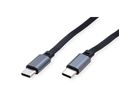 ROLINE USB 2.0 Retractable Cable Type C, 60W, C-C, M/M, black, 1.2 m