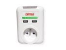 ROLINE Power Wall Outlet, 2x USB Charger, UTE version