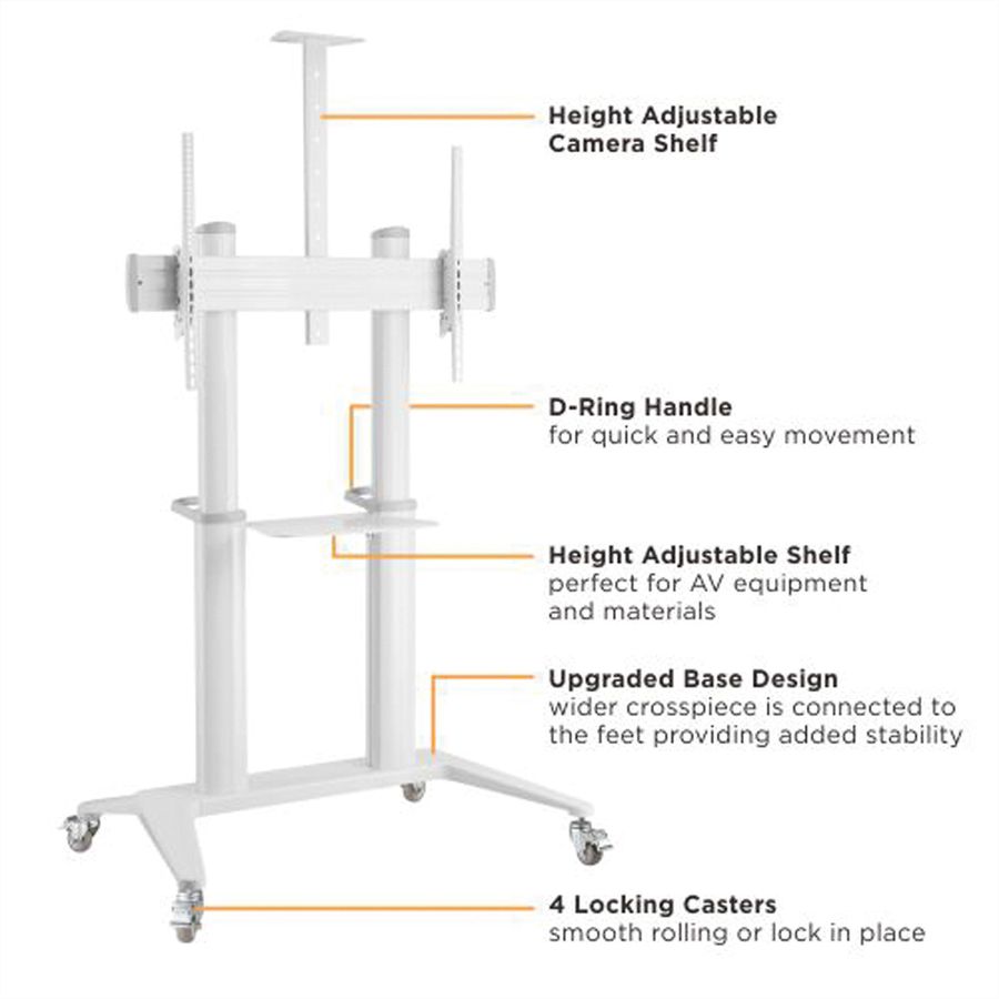 ROLINE Ultra Large LCD/TV Mobile Cart, 70–120 inch, max. 140 kg, black