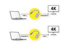 ROLINE Type C - DisplayPort AdapterCable, M/F, Bi-directional, 0.2 m