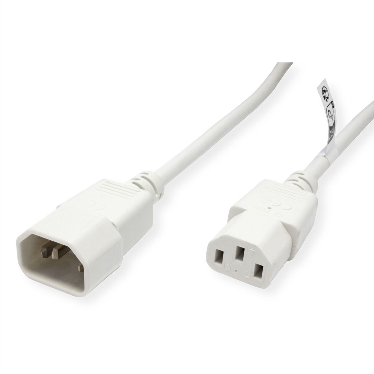 ROLINE GREEN Monitor Power Cable, IEC 320 C14 - C13, white, 1.8 m
