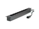 ROLINE 19" PDU for Cabinets 8x 2300W, UTE Version, IEC320 C14 M, black, 2 m