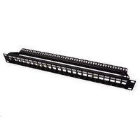 ROLINE Keystone 19'' Module frame, 24 Ports, shielded, black